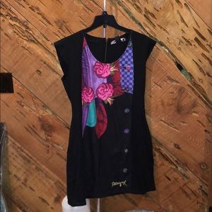 Black Colorful Desigual Dress